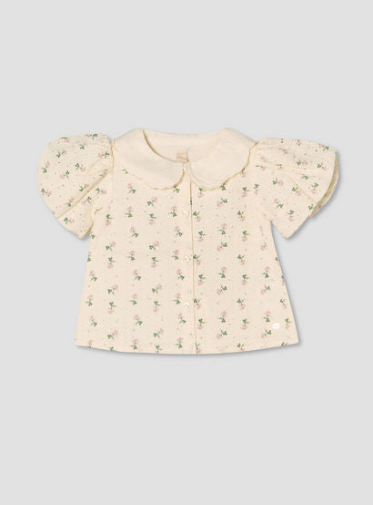 Giggles Collared Short Sleeves Shirt and Skirt Set with Floral Print-baby-girls-clothing-setsandcoords-image-3