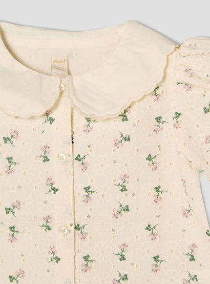 Giggles Collared Short Sleeves Shirt and Skirt Set with Floral Print-baby-girls-clothing-setsandcoords-image-7