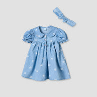 Disney Peter Pan Collar Short Sleeves Knee Length Dress with Minnie Mouse Print-undefined-image-1