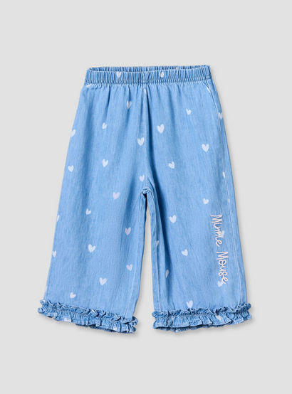 Disney Round Neck Sleeveless Denim Top and Wide Leg Pants Set with Minnie Mouse Applique-baby-girls-clothing-setsandcoords-image-3