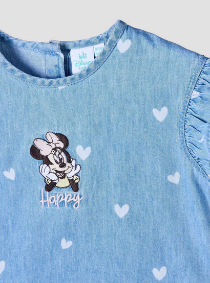 Disney Round Neck Sleeveless Denim Top and Wide Leg Pants Set with Minnie Mouse Applique-baby-girls-clothing-setsandcoords-image-6