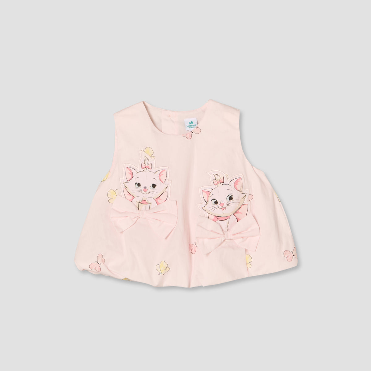 Disney Round Neck Sleeveless Top and Shorts Set with Marie Print
