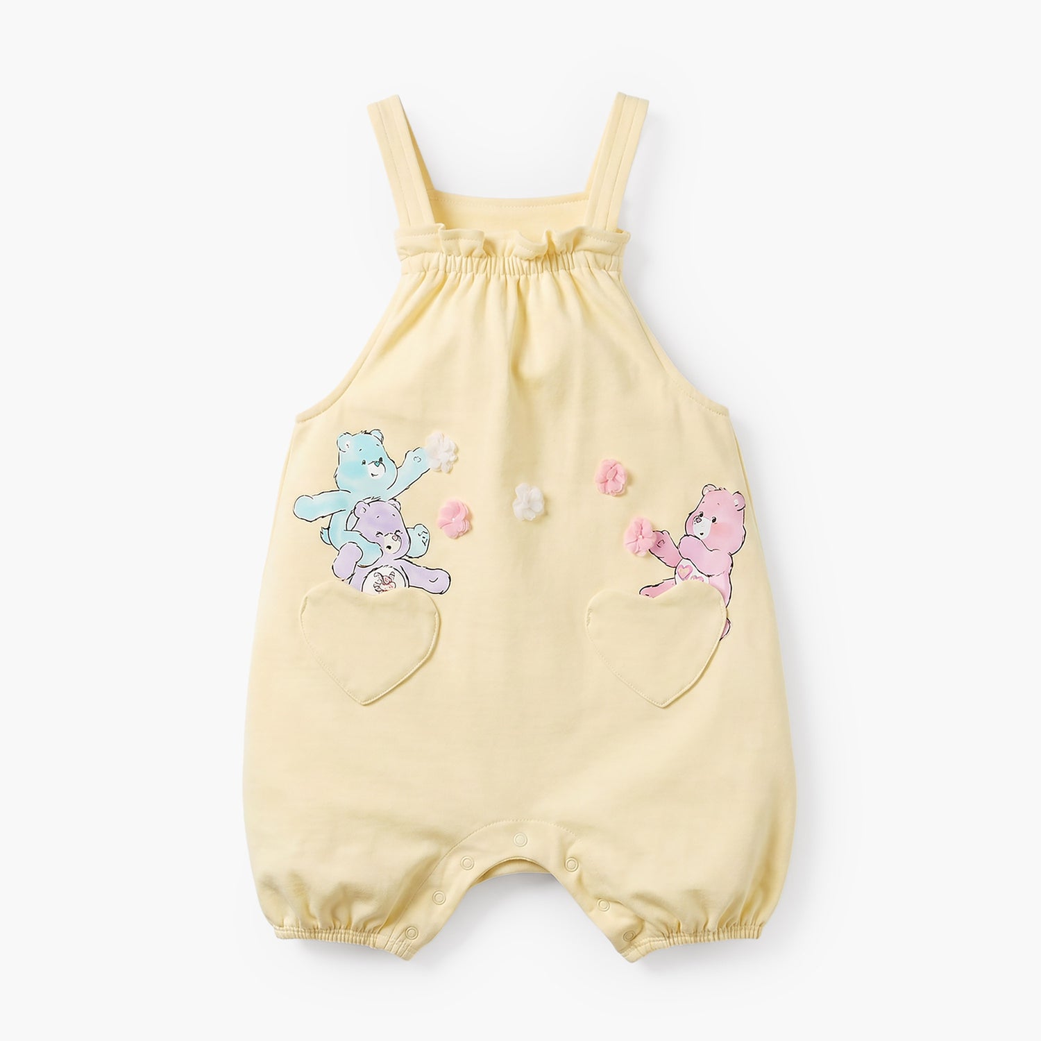 Cloud Co Crew Neck Short Sleeves T-shirt and Dungaree Set with Care Bears Print