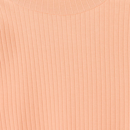 Juniors Turtleneck Long Sleeves T-shirt with Ribbed Design