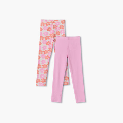 Pack of 2 Juniors Leggings with Elasticated Waistband
