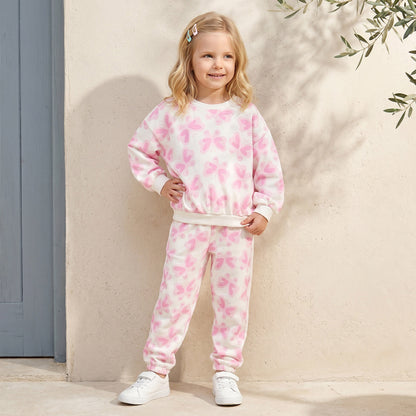 Juniors Butterfly Print Sweatshirt with Long Sleeves