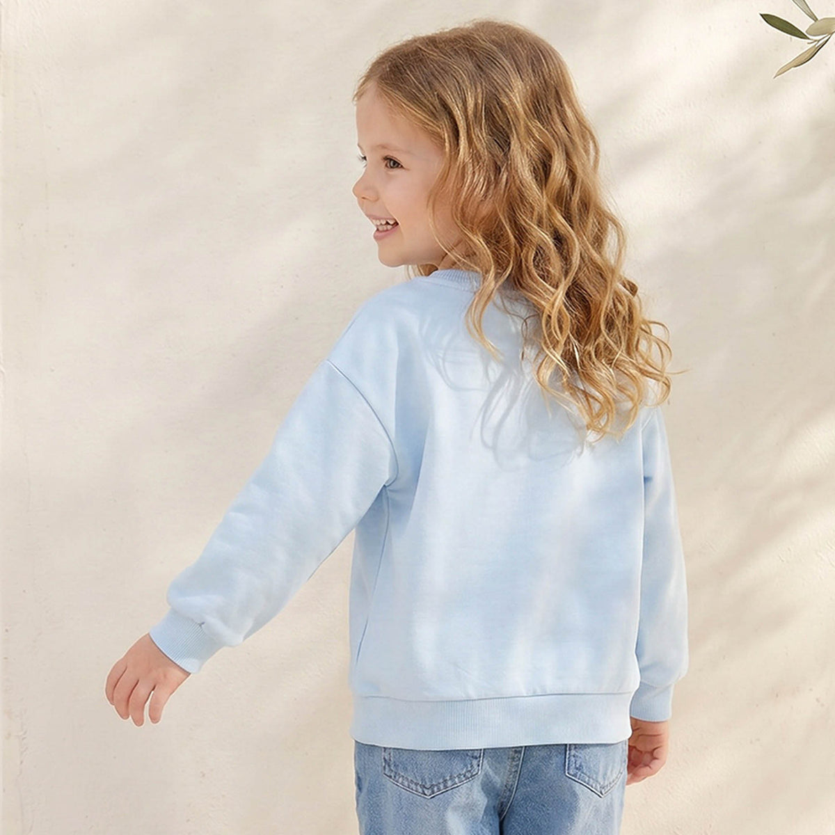 Juniors Butterfly Print Sweatshirt with Long Sleeves