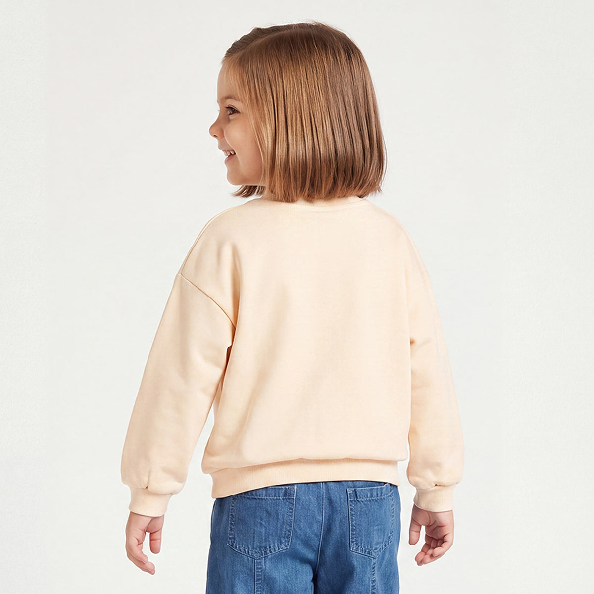 Juniors Heart Print Sweatshirt with Long Sleeves