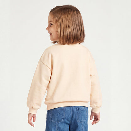 Juniors Heart Print Sweatshirt with Long Sleeves