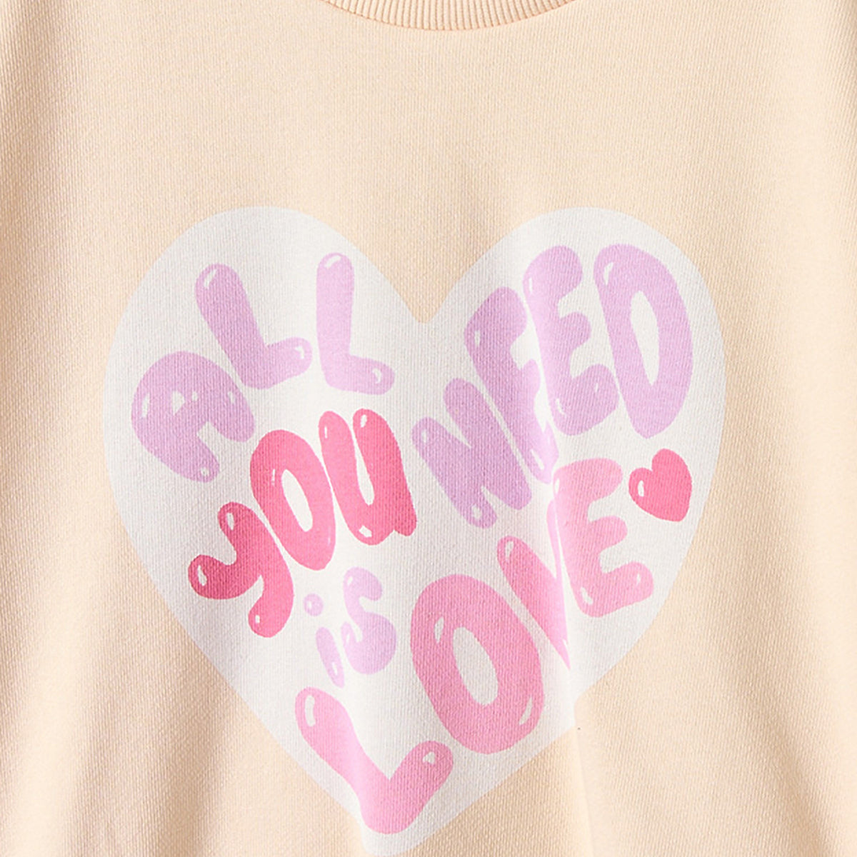 Juniors Heart Print Sweatshirt with Long Sleeves