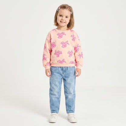 Juniors Balloon Dog Print Sweatshirt with Long Sleeves