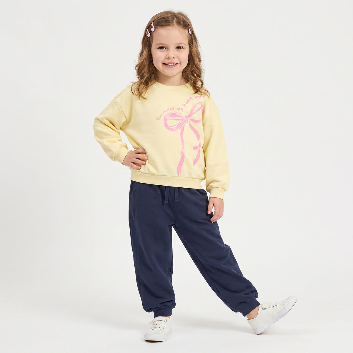 Juniors Slogan Print Sweatshirt with Long Sleeves