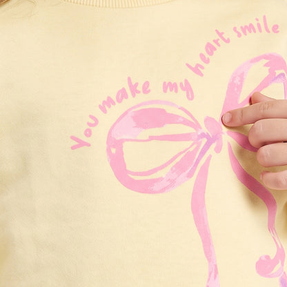 Juniors Slogan Print Sweatshirt with Long Sleeves