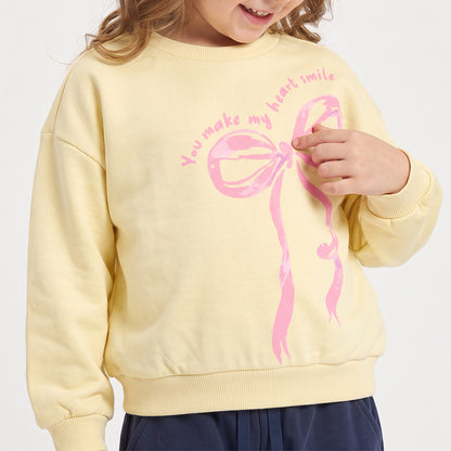 Juniors Slogan Print Sweatshirt with Long Sleeves
