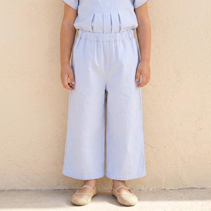 Juniors Square Neck Short Sleeves Peplum Top and Pants Set with Wavy Pattern