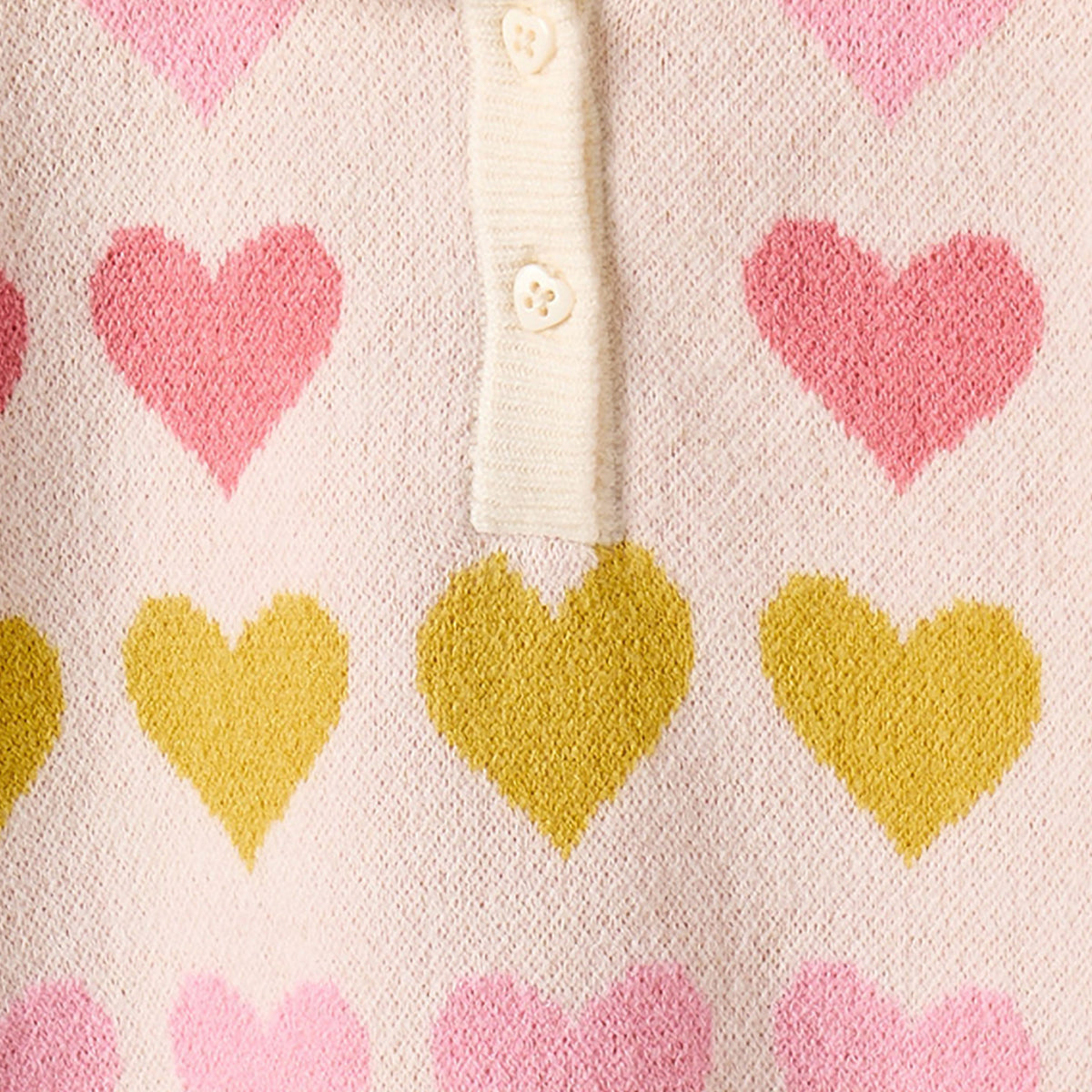 Juniors Collared Long Sleeves Sweater and Pants Set with Heart Print