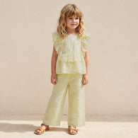 Eligo Round Neck Sleeveless Top and Pants Set with Floral Embroidery-undefined-image-1