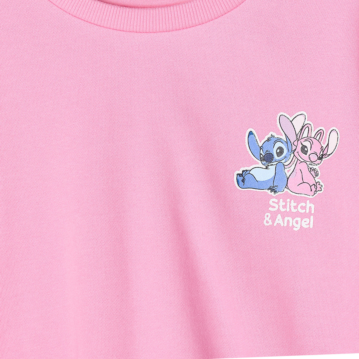 Disney Crew Neck Long Sleeves Sweatshirt and Track Pants Set with Stitch Print
