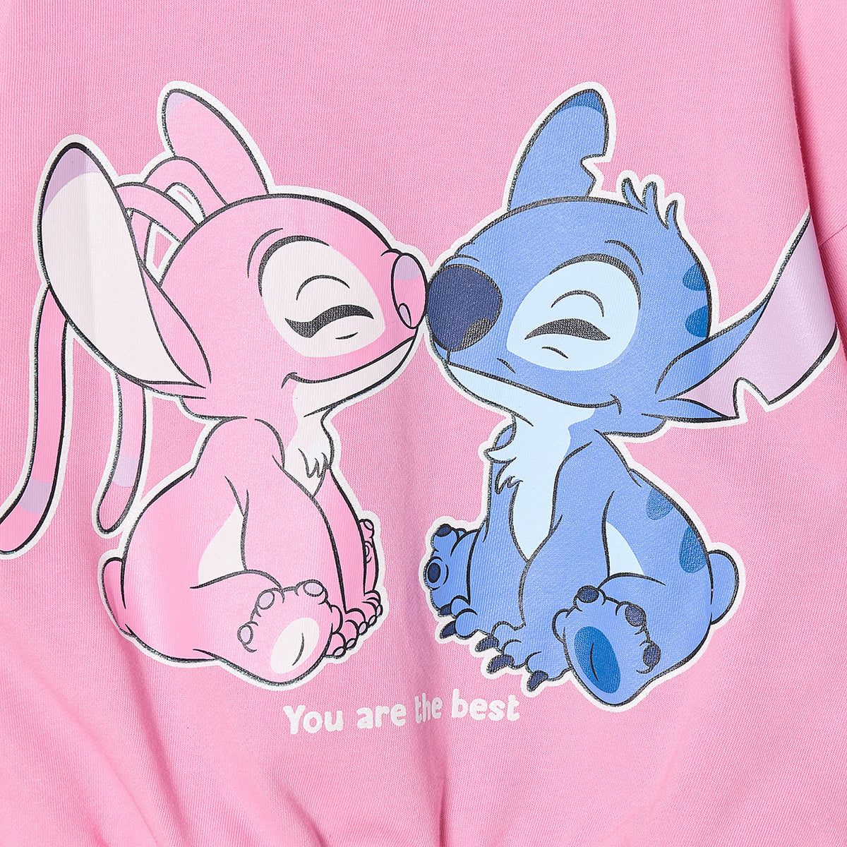 Disney Crew Neck Long Sleeves Sweatshirt and Track Pants Set with Stitch Print