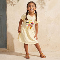 PIXITOON Round Neck Short Sleeves Knee Length A-line dress with Jamal the Camel Print-undefined-image-1