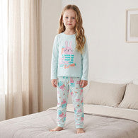Juniors Cotton Round Neck Long Sleeves Pyjama Set with Capybara Print-undefined-image-1