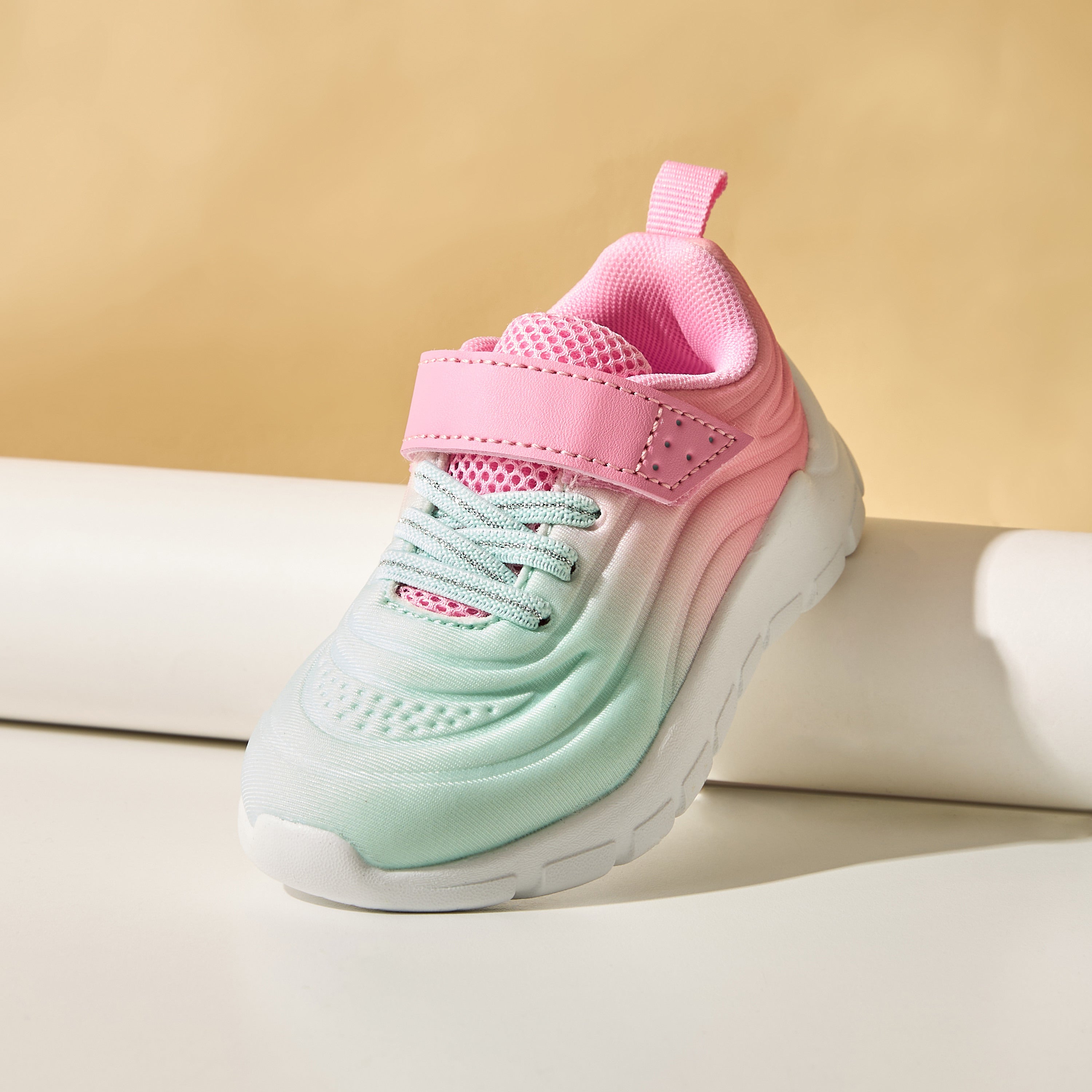 Ombre Sneakers with Hook and Loop Closure - Pink / 20