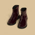 Heart Print Ankle Boots with Zip Closure - Red / 20