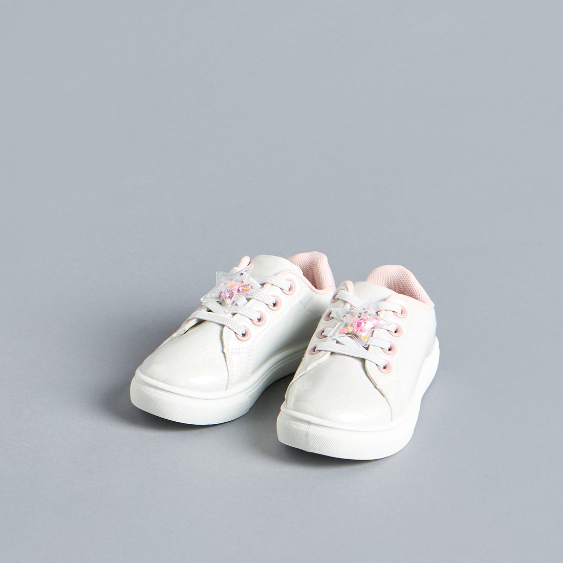 Star Accent Lace-Up Sneakers - White / 20