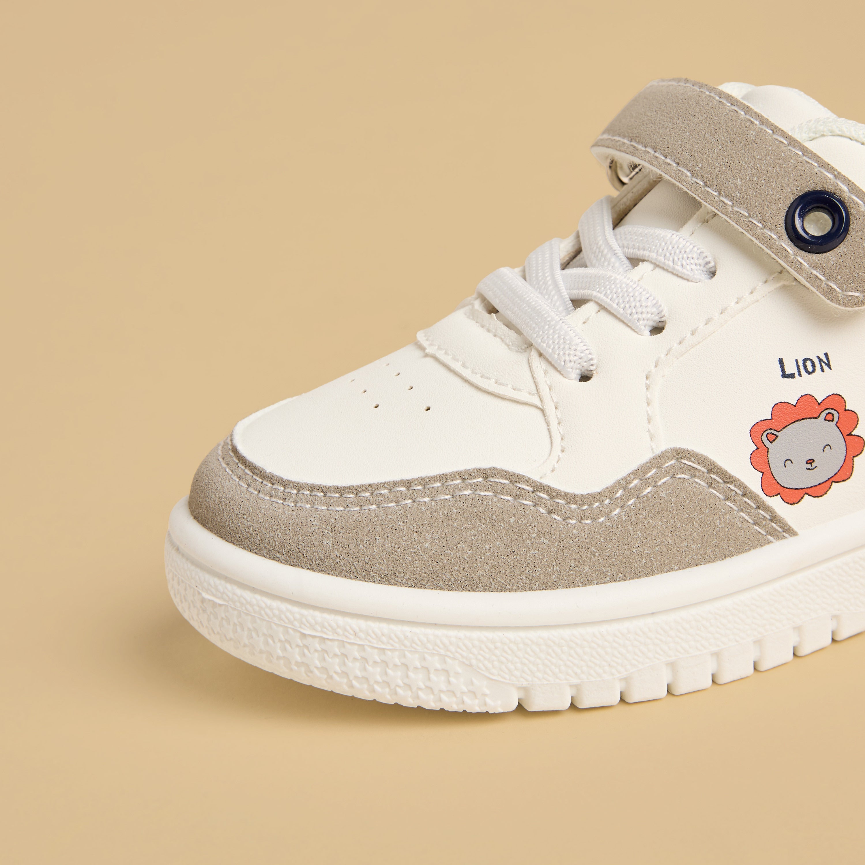 Printed Colourblock Sports Shoes with Hook and Loop Closure