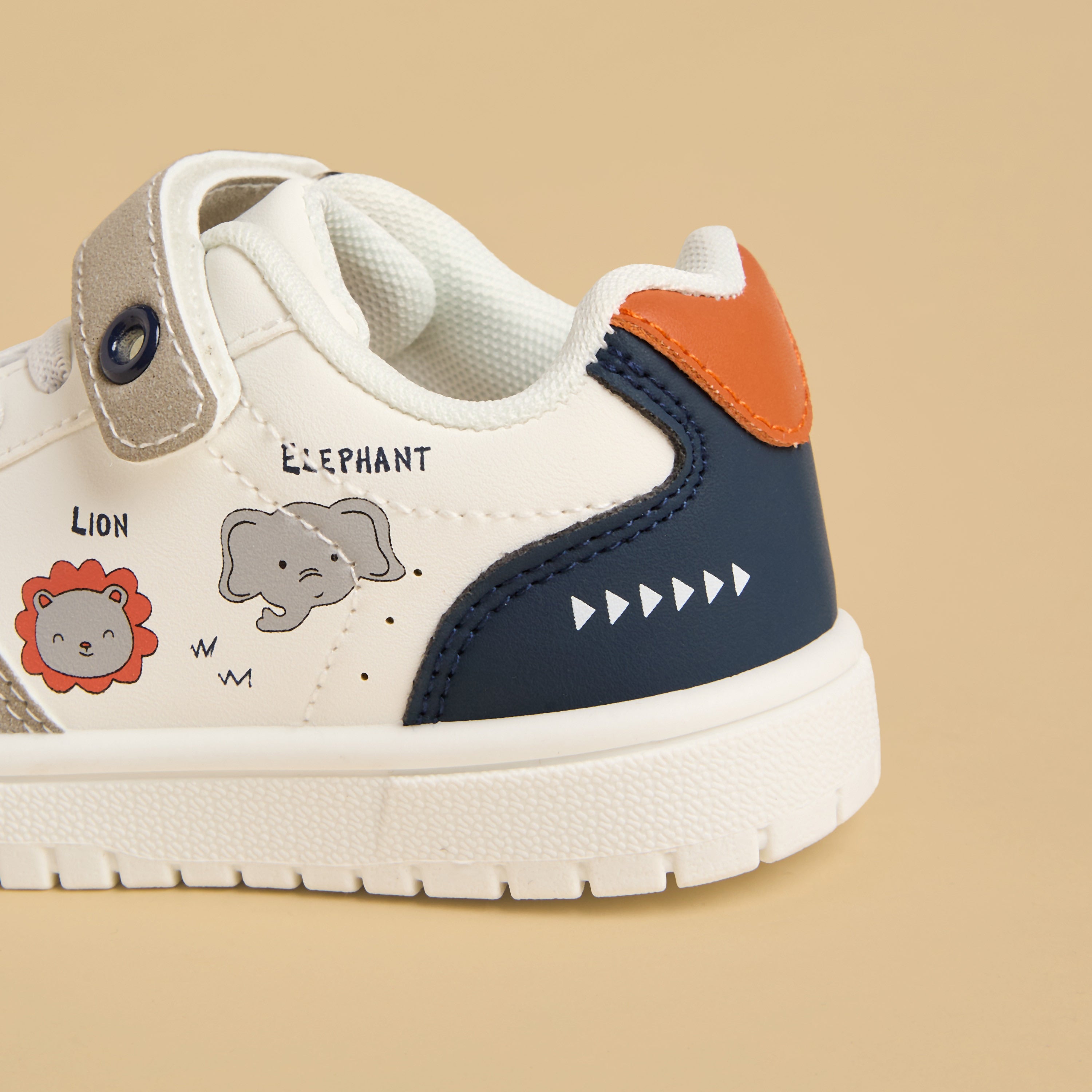 Printed Colourblock Sports Shoes with Hook and Loop Closure