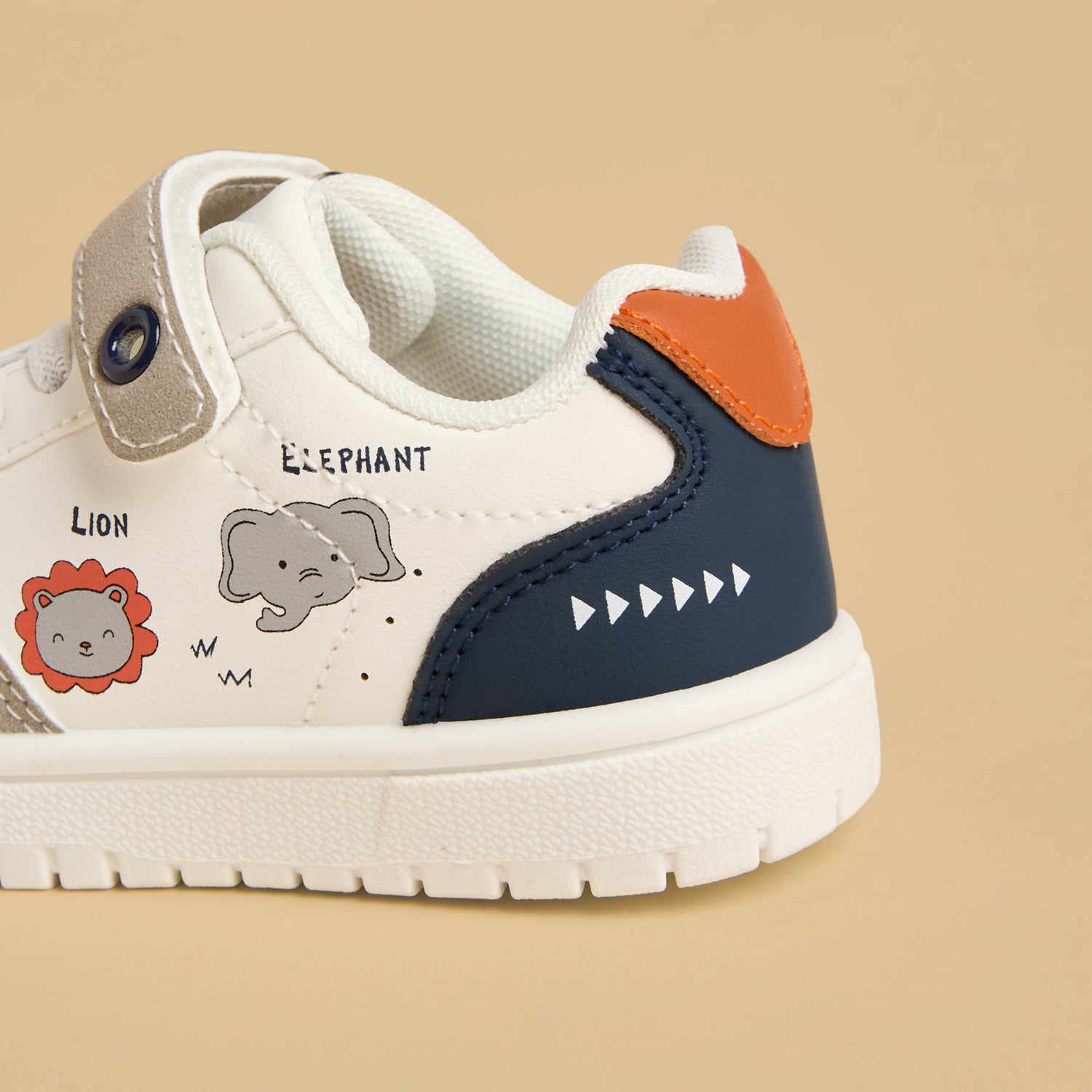 Printed Colourblock Sports Shoes with Hook and Loop Closure