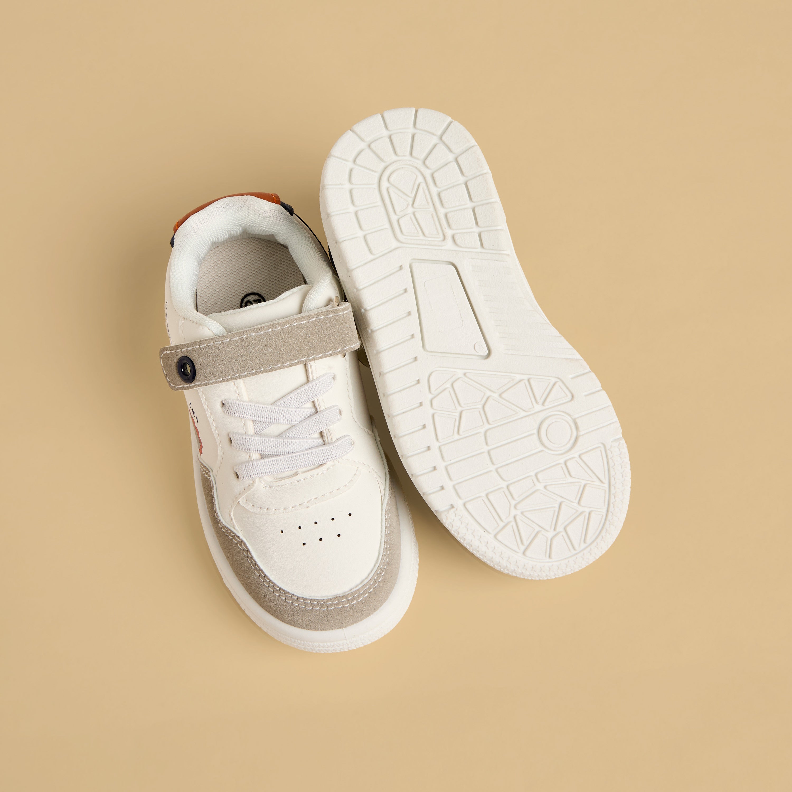 Printed Colourblock Sports Shoes with Hook and Loop Closure