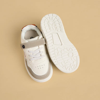 Printed Colourblock Sports Shoes with Hook and Loop Closure