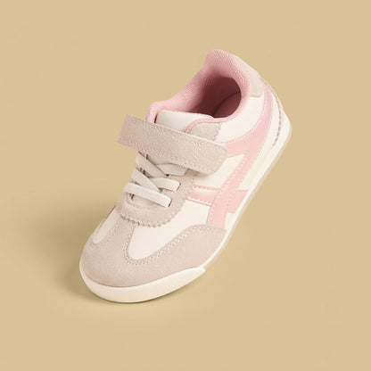 Panelled Sports Shoes with Hook and Loop Closure