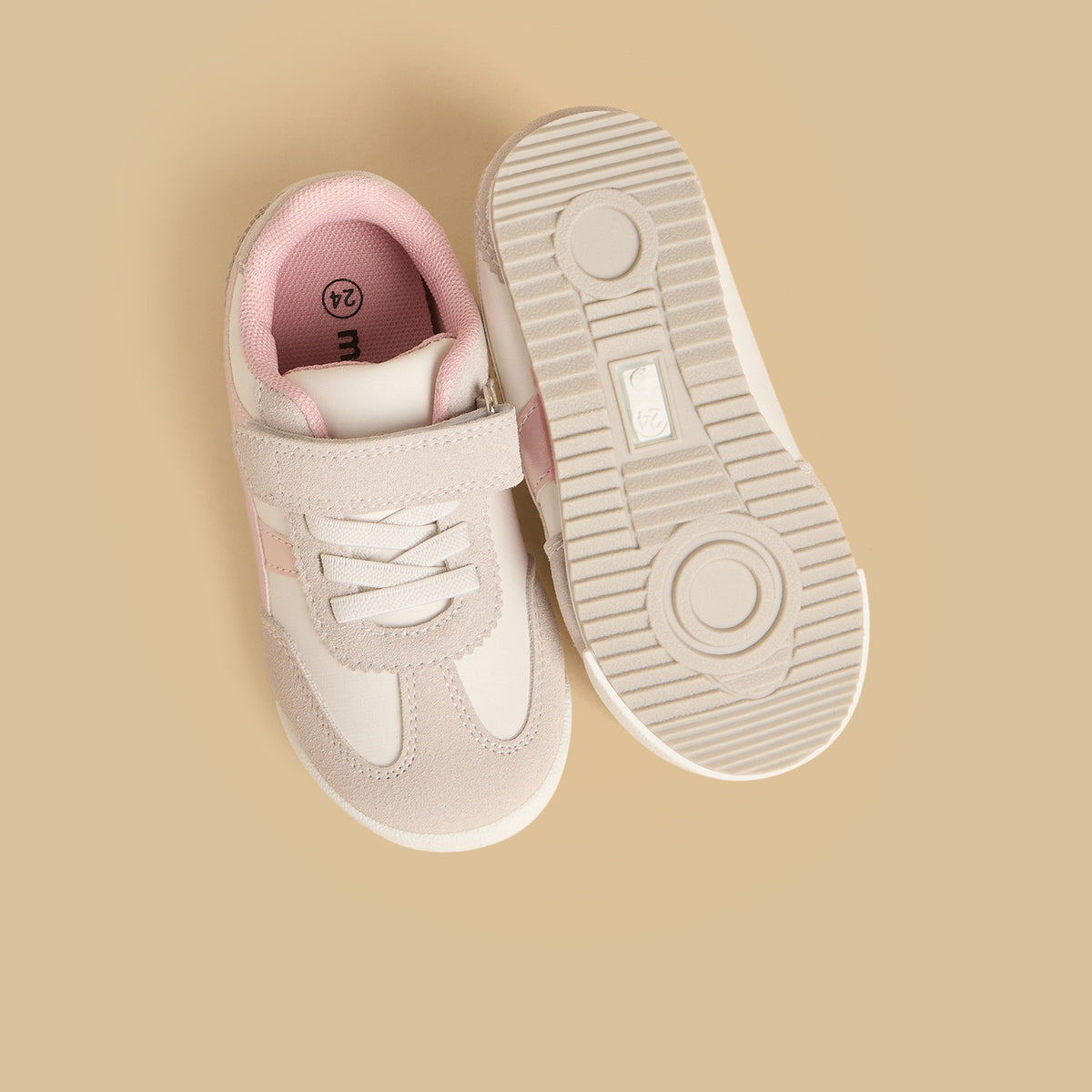 Panelled Sports Shoes with Hook and Loop Closure