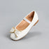 Embellished Bow Detail Ballerinas - White / 20