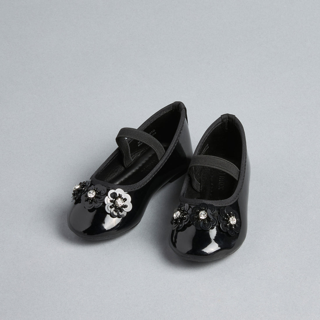 Floral Embellished Ballerina Shoes with Elasticated Strap