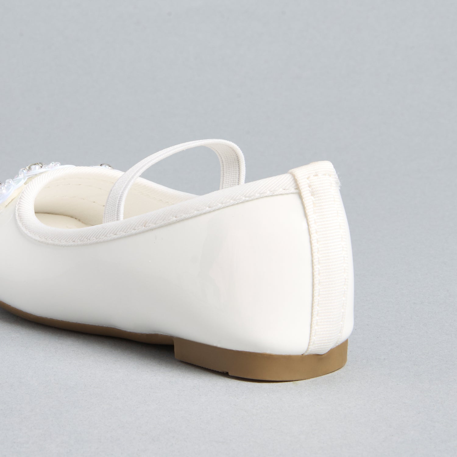Floral Embellished Ballerina Shoes with Elasticated Strap