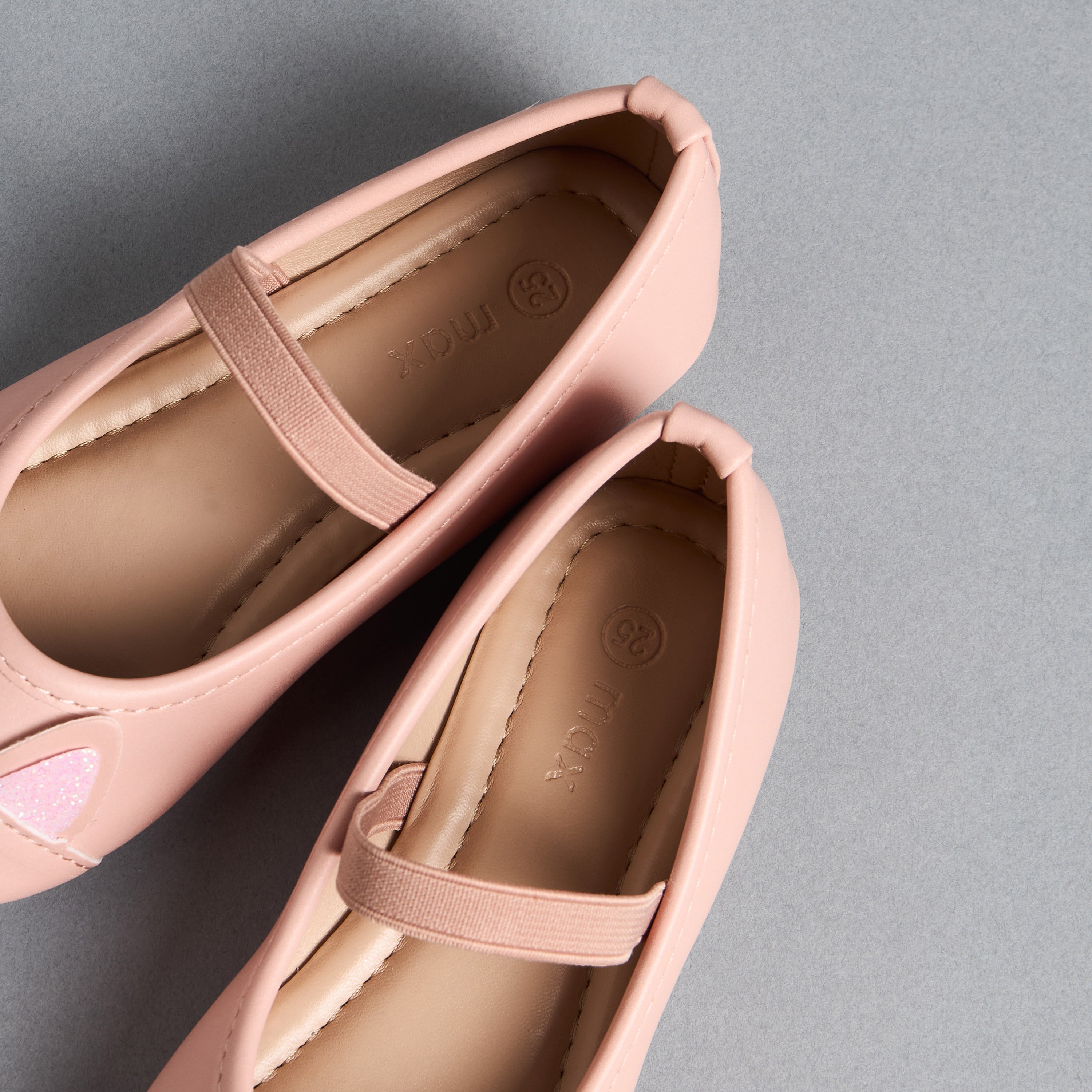Cat Face Embellished Ballerina Shoes with Elasticated Strap