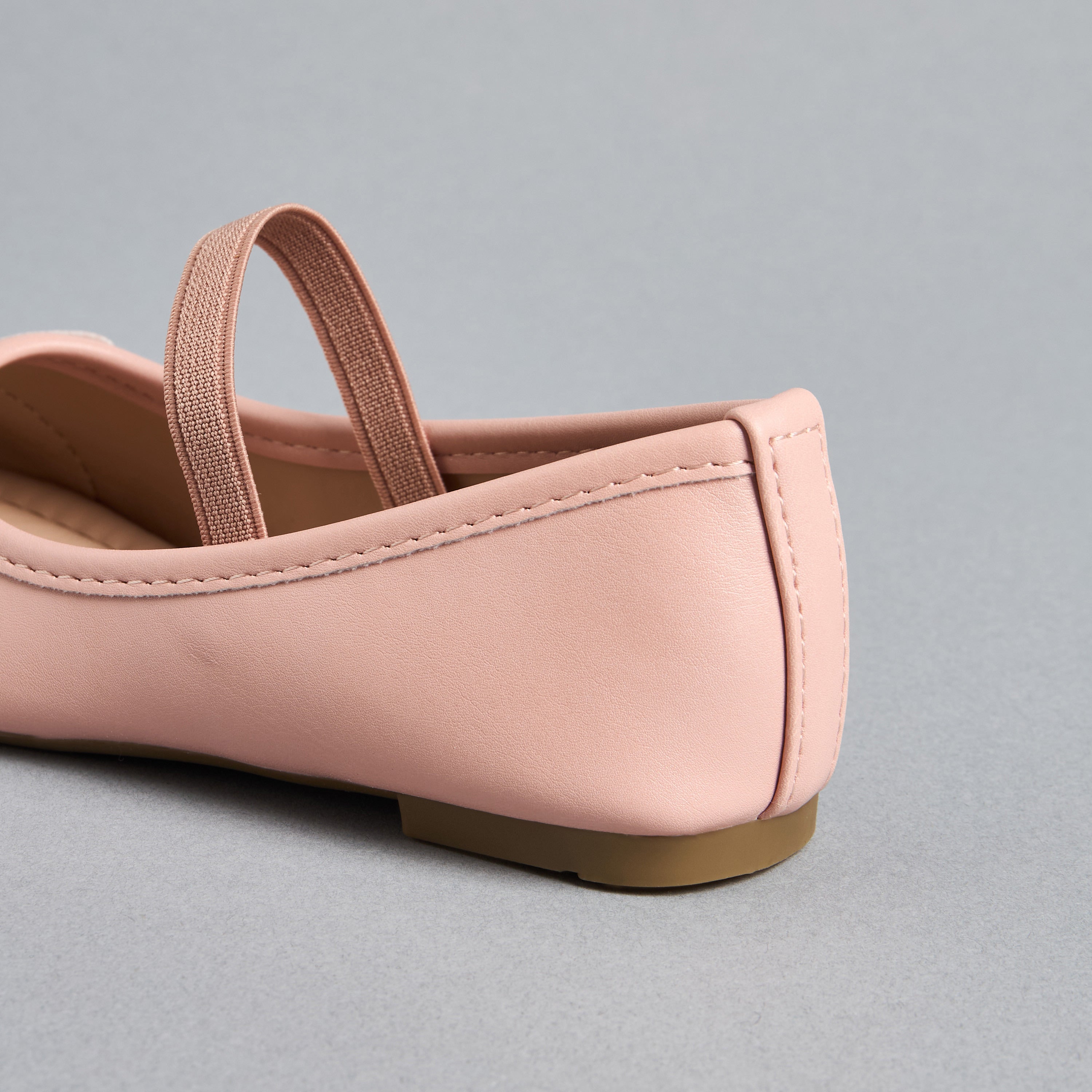Cat Face Embellished Ballerina Shoes with Elasticated Strap