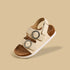 Embellished Buckle Sandals with Hook and Loop Closure