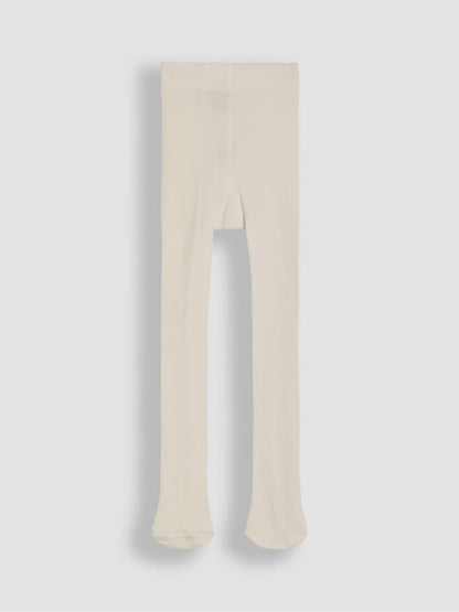 JoJo Maman Bébé Cream Cotton Rich Plain Tights - Size Up To 6 Months (50 - 68cm)