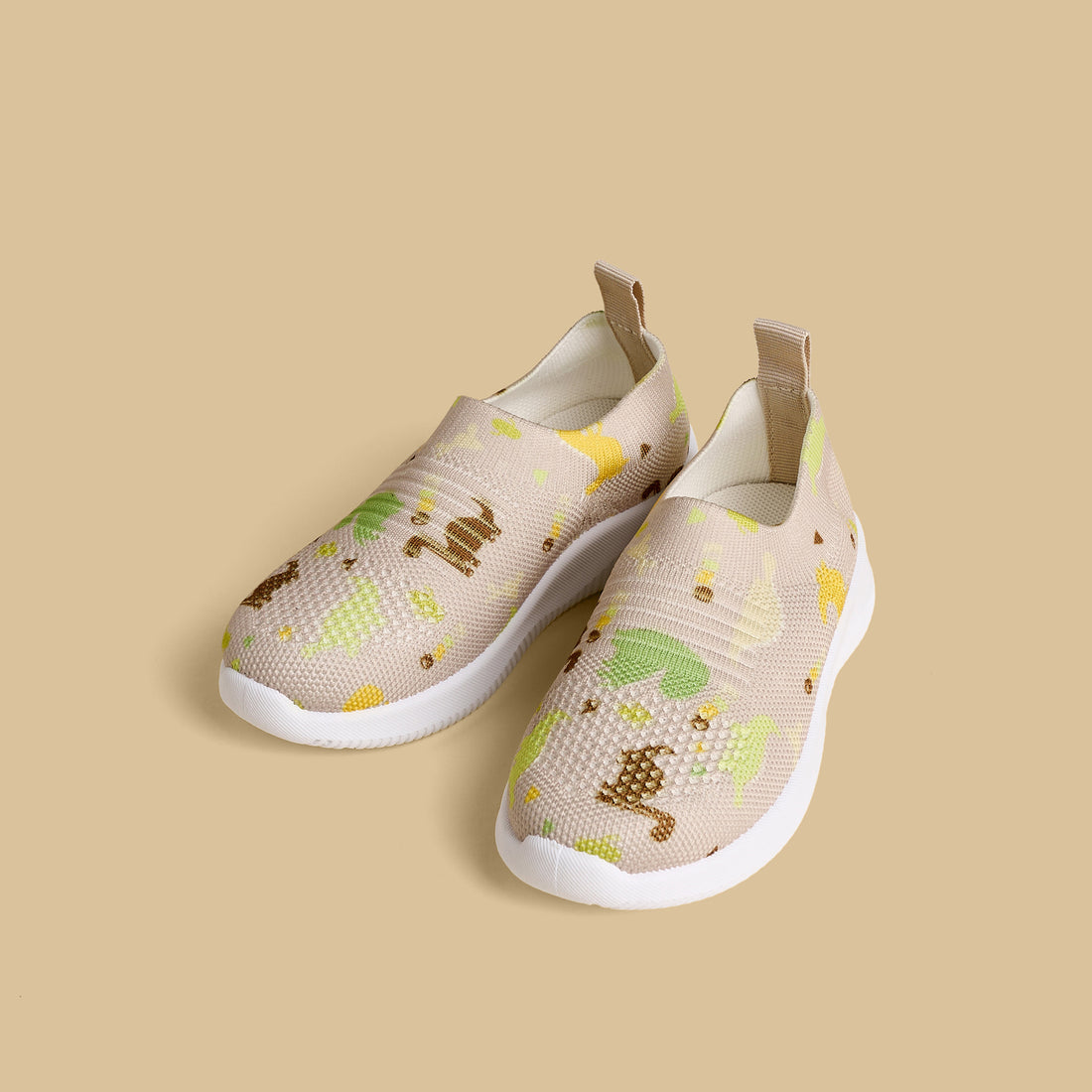Dinosaur Print Flyknit Slip-On Sports Shoes