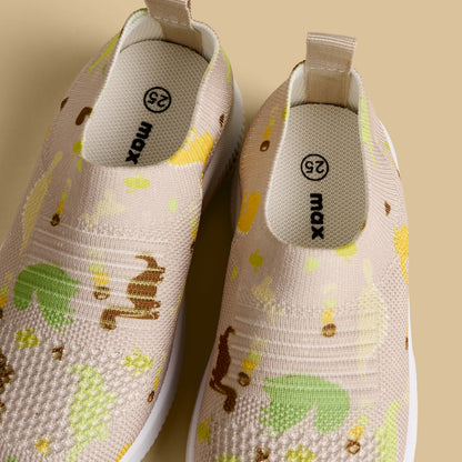 Dinosaur Print Flyknit Slip-On Sports Shoes