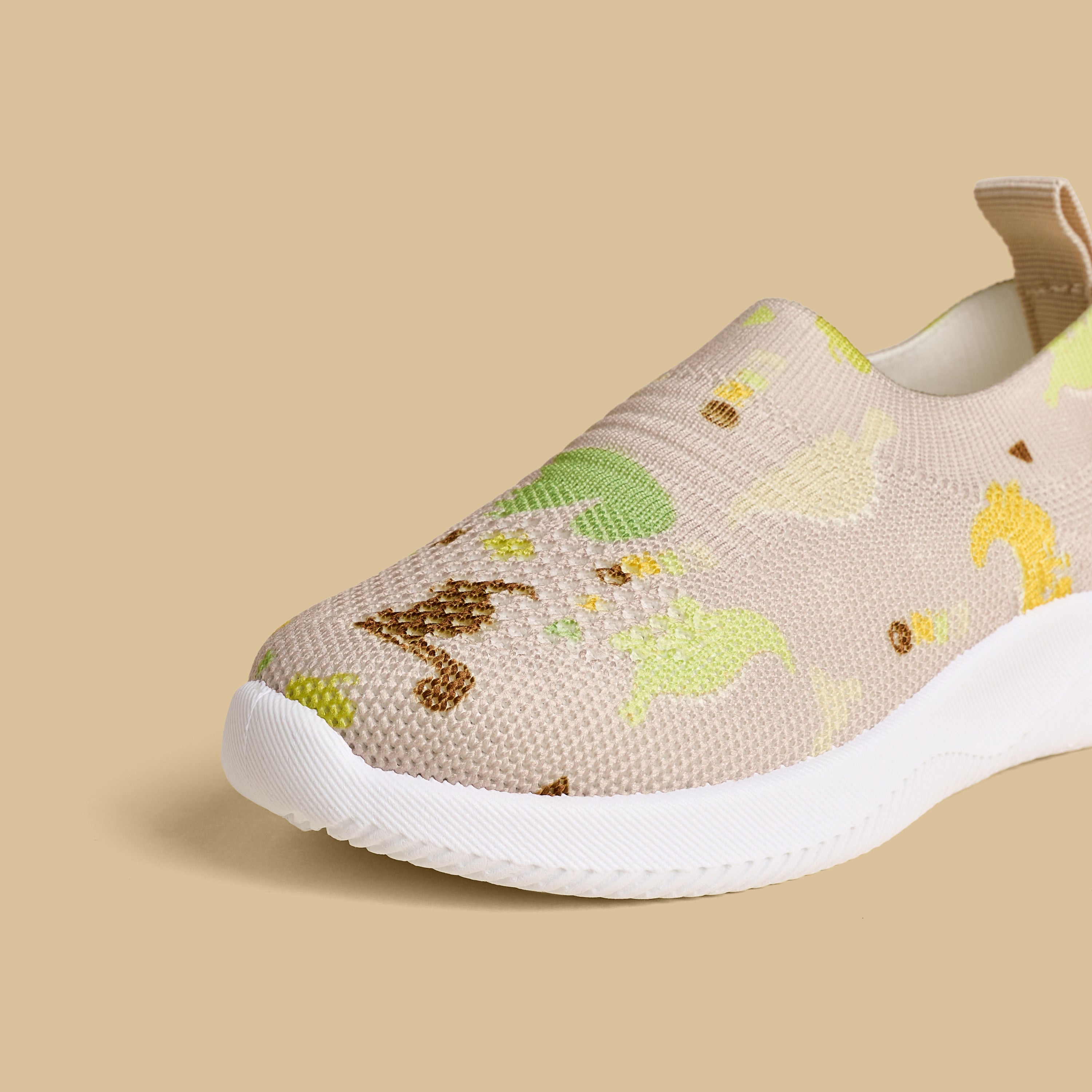 Dinosaur Print Flyknit Slip-On Sports Shoes