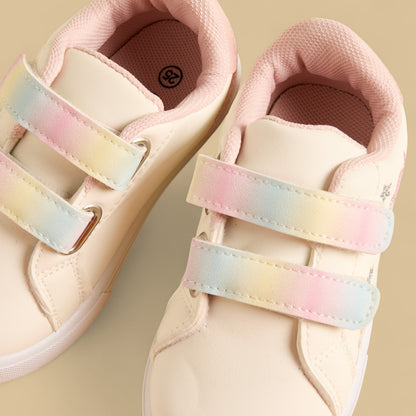Unicorn Print Sneakers with Hook and Loop Closure