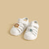 Embossed Hook and Loop Sandals - White / 20