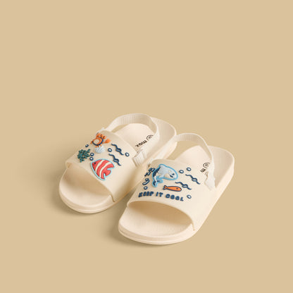 Underwater Applique Slides with Backstrap - Cream / 20