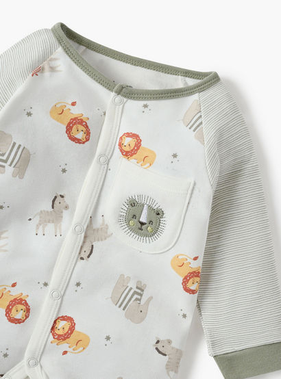 Juniors Animal Print Sleepsuit with Long Sleeves-baby-boys-clothing-nightwear-sleepsuits-image-3