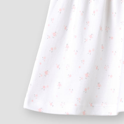 Juniors All-Over Floral Print A-line Dress with Bow Detail